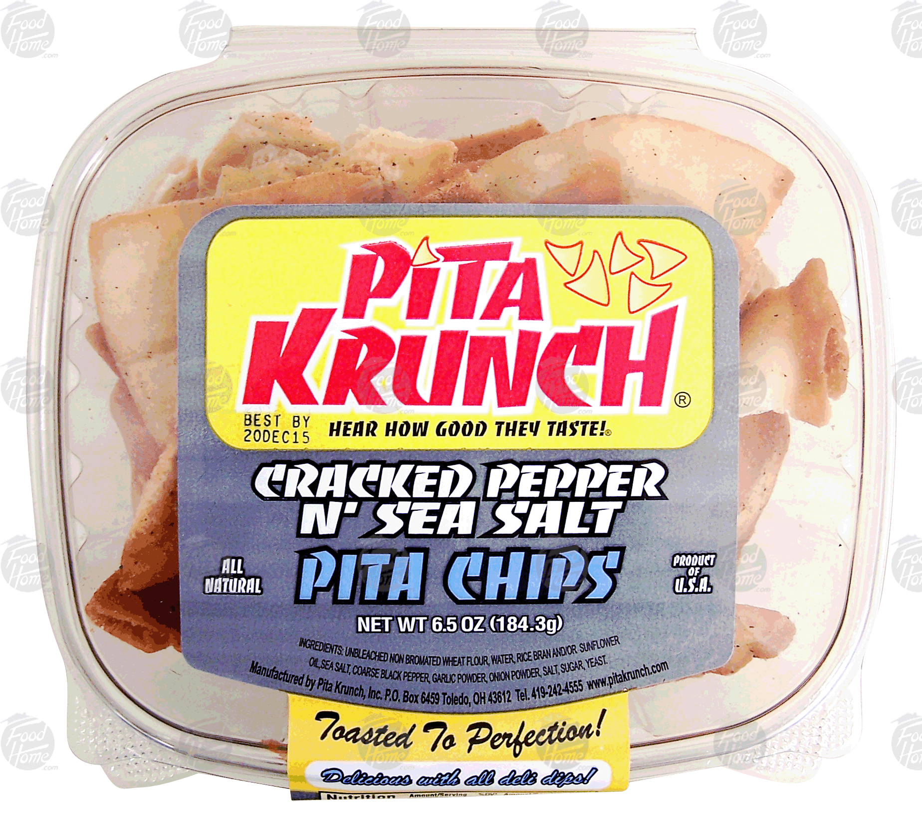 Pita Krunch  pita chips with cracked pepper n' sea salt flavor Full-Size Picture